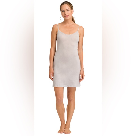 HANRO Ultralight Mercerized Cotton Bodydress/Nightie Silver Grey size M - Picture 1 of 13